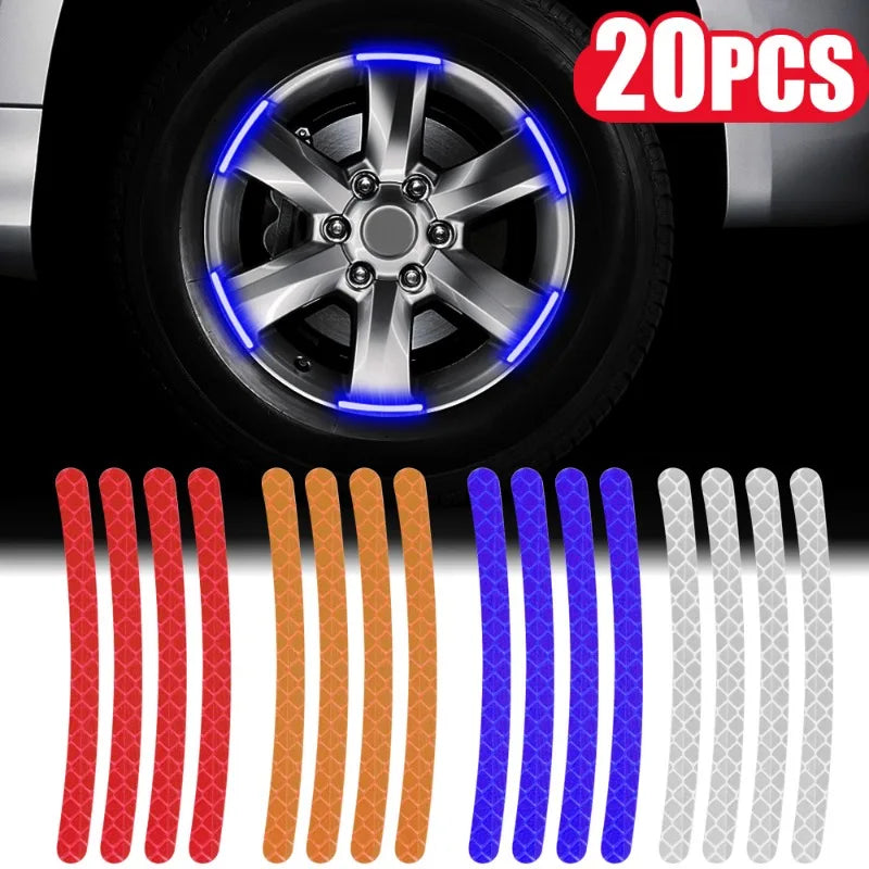 40/20pcs Car Wheel Tire Hub Reflective StripS