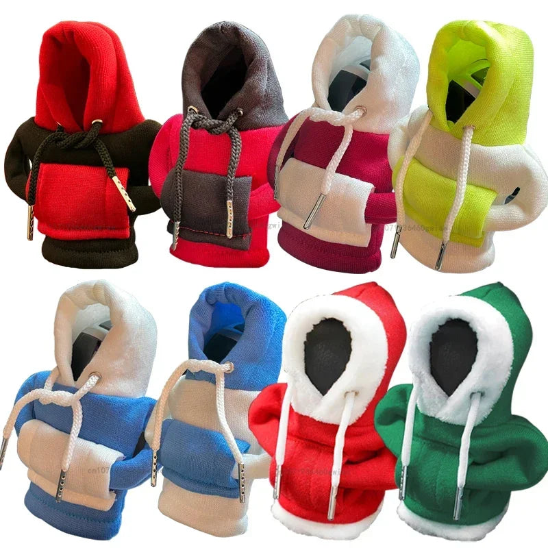 Fashion Hoodie Car Cartoon Gear Shift Knob Cover Gearshift Handle Gear Lever Decorative Hoodie Cover Auto Interior Accessor - gearheadautofinds