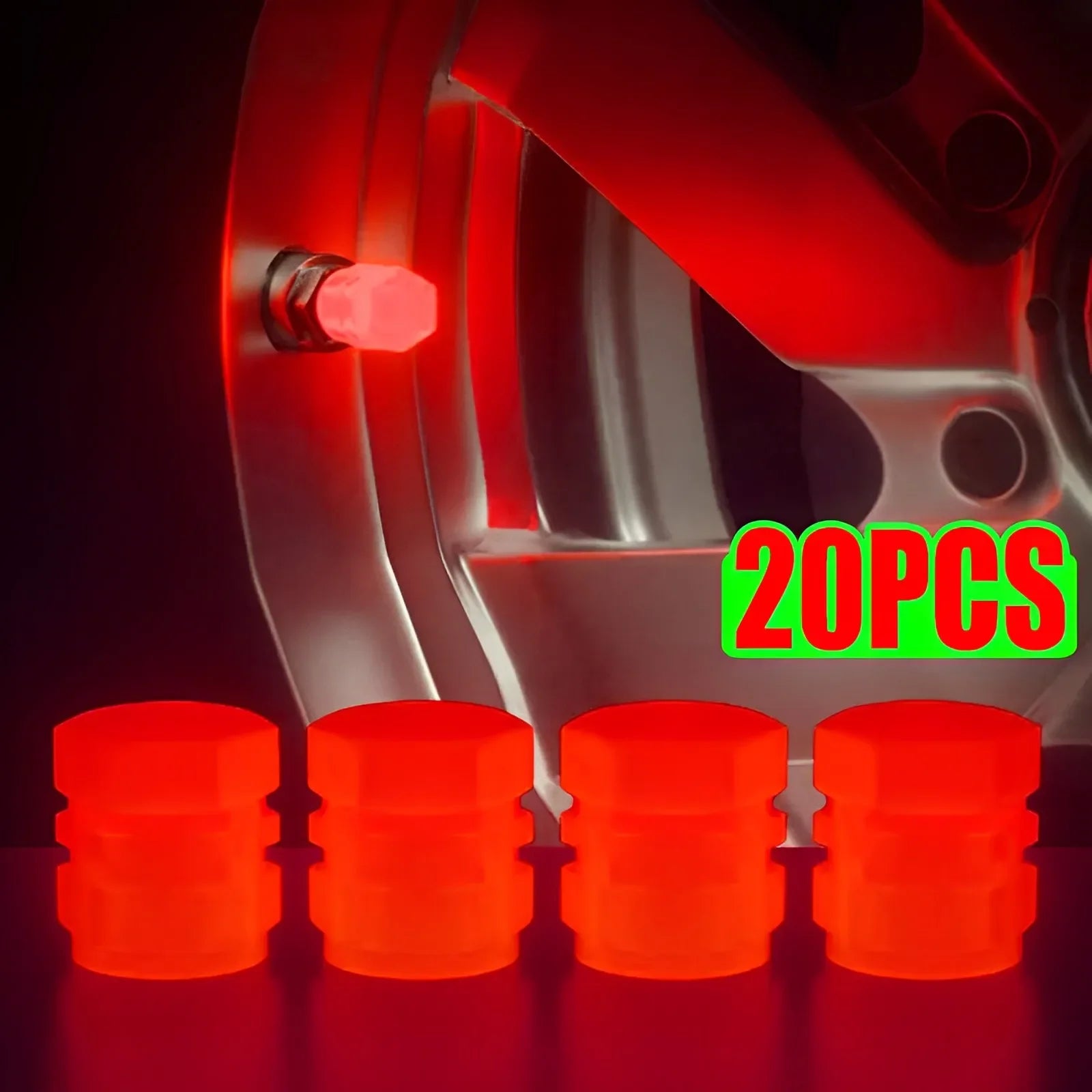 Luminous Tire Valve Caps Multi-color Fluorescent Night Glowing Decor Motorcycle Bike Wheel Nozzle - gearheadautofinds